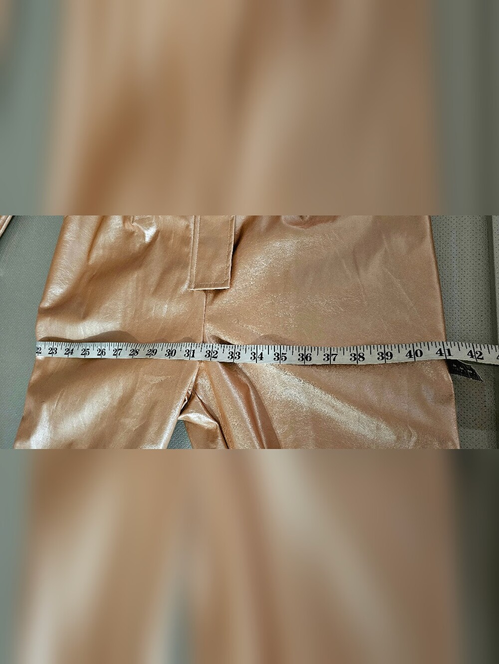 Chic Rosegold High Neck Long Sleeves Latex Jumpsuit. - Picture 15 of 15